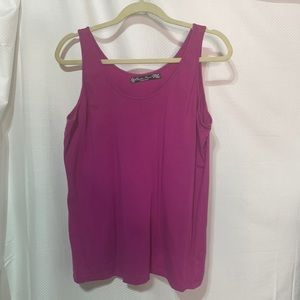 Kristin Marie 2x hot pink cotton spandex stretchy tank euc cotton spandex